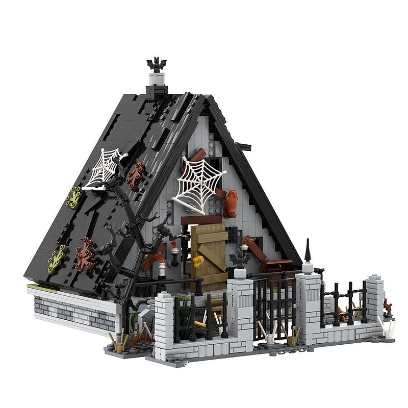 Halloween A Frame House MOC Building Kit | Spooky Cabin Design - 1