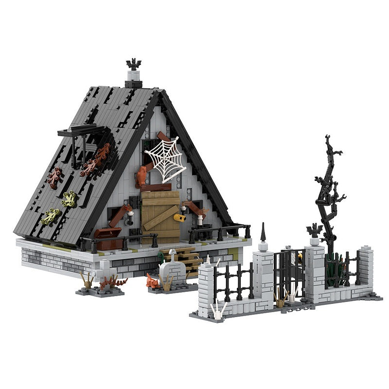 Halloween A Frame House MOC Building Kit | Spooky Cabin Design - 3