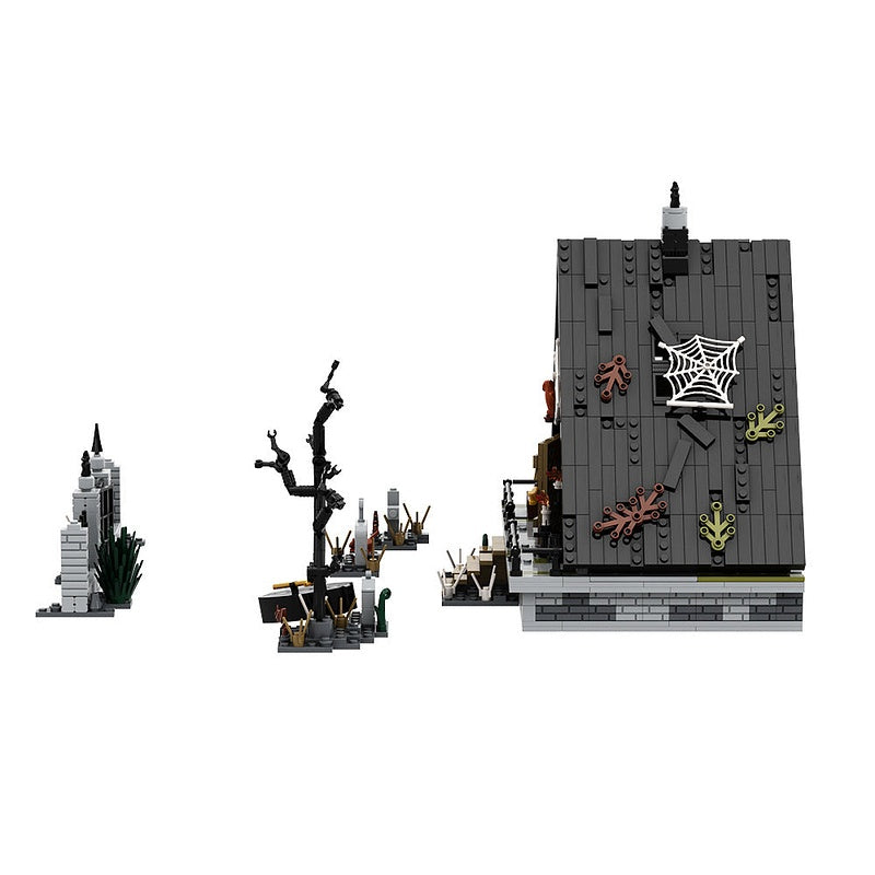 Halloween A Frame House MOC Building Kit | Spooky Cabin Design - 6