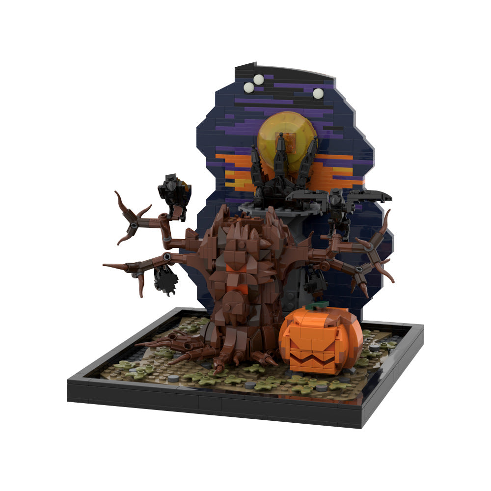 Halloween Tree & Pumpkin Building Kit | LEGO-Compatible MOC - 1