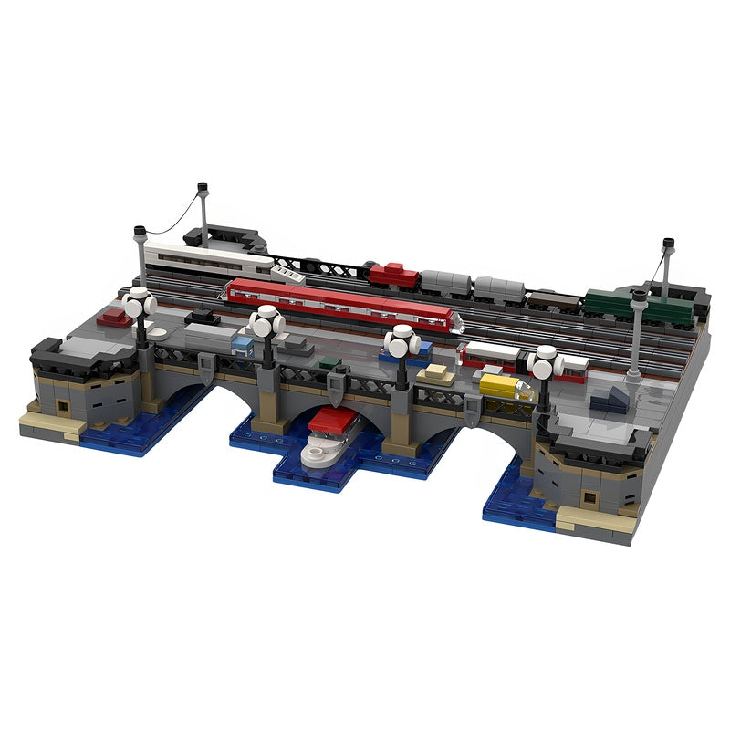 Hamburg Lombard Bridge Railway & Road MOC Building Kit - 1