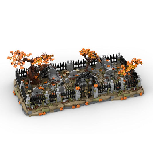 Haunted Cemetery MOC Building Kit | Gothic Halloween Architecture Model - 1