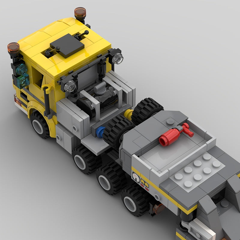 Heavy Construction Low-Loader Truck MOC Building Kit - 4