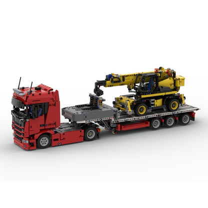 Heavy Haul Truck Trailer & Telehandler MOC Building Kit - 1