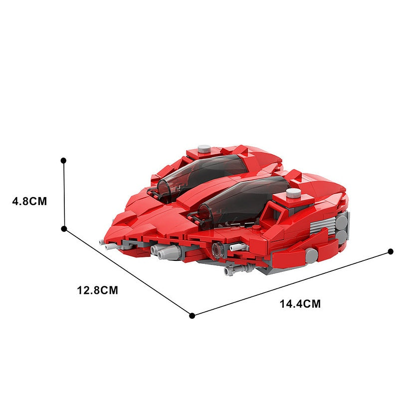 Herz-Class Heart Interceptor MOC Building Kit | Futuristic Starfighter - 4