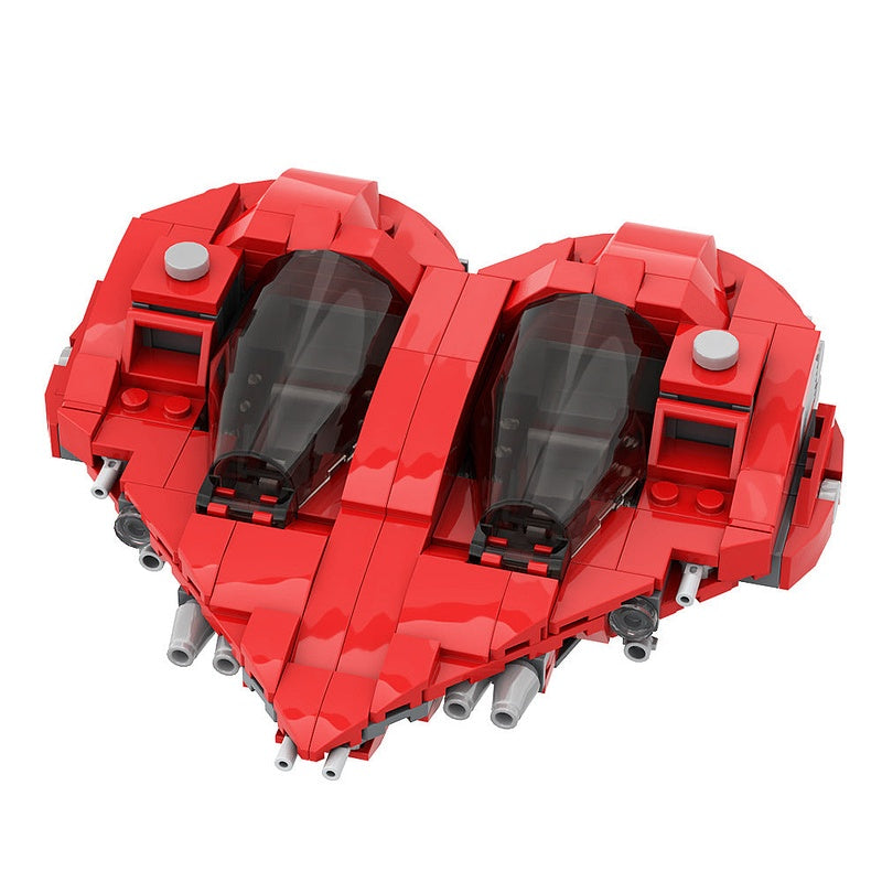 Herz-Class Heart Interceptor MOC Building Kit | Futuristic Starfighter - 6