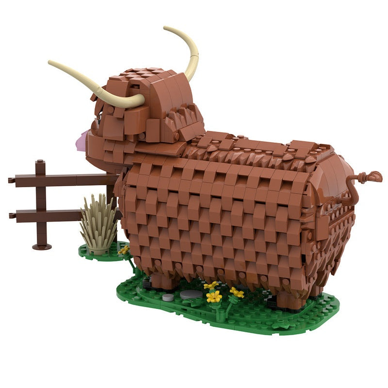 Highland Cattle MOC Building Kit | Realistic Wildlife Display Model - 11