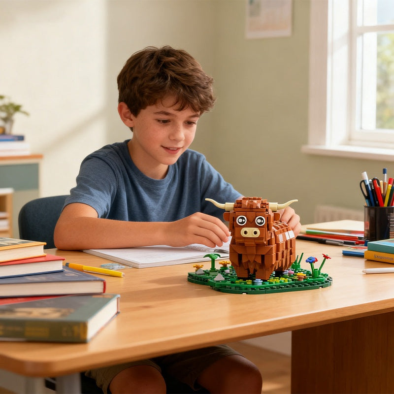 Highland Cattle MOC Building Kit | Realistic Wildlife Display Model - 4