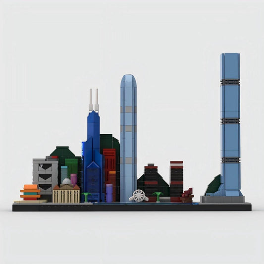 Hong Kong Skyline Building Kit | LEGO-Compatible MOC - 1