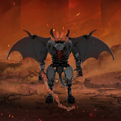 Horned Fire Demon MOC Building Kit | Fantasy Monster Figure - 1