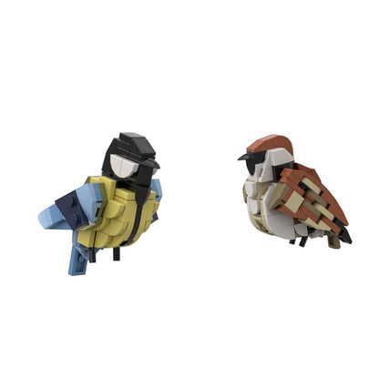 House Sparrow & Great Tit MOC Bird Building Kit - Nature Display Set - 4