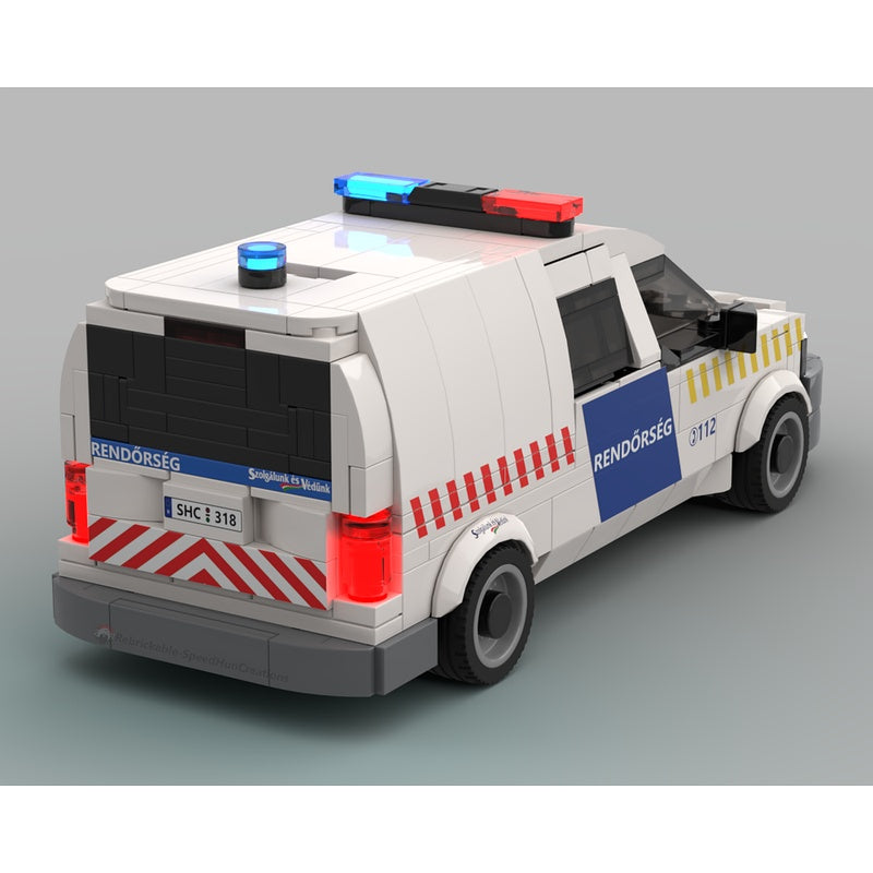 Hungarian Police Patrol Utility Van MOC Building Kit - 2