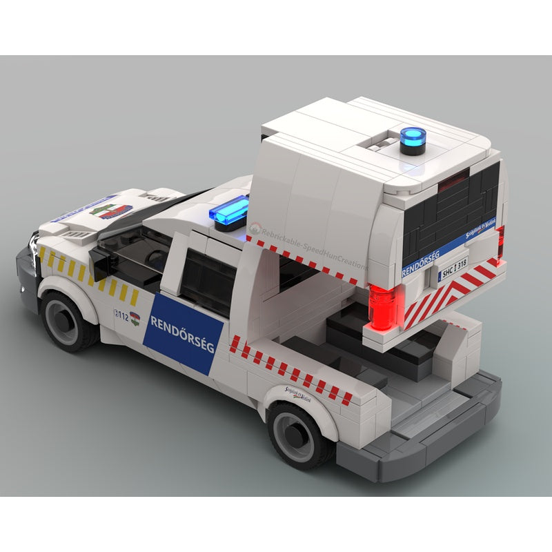 Hungarian Police Patrol Utility Van MOC Building Kit - 3