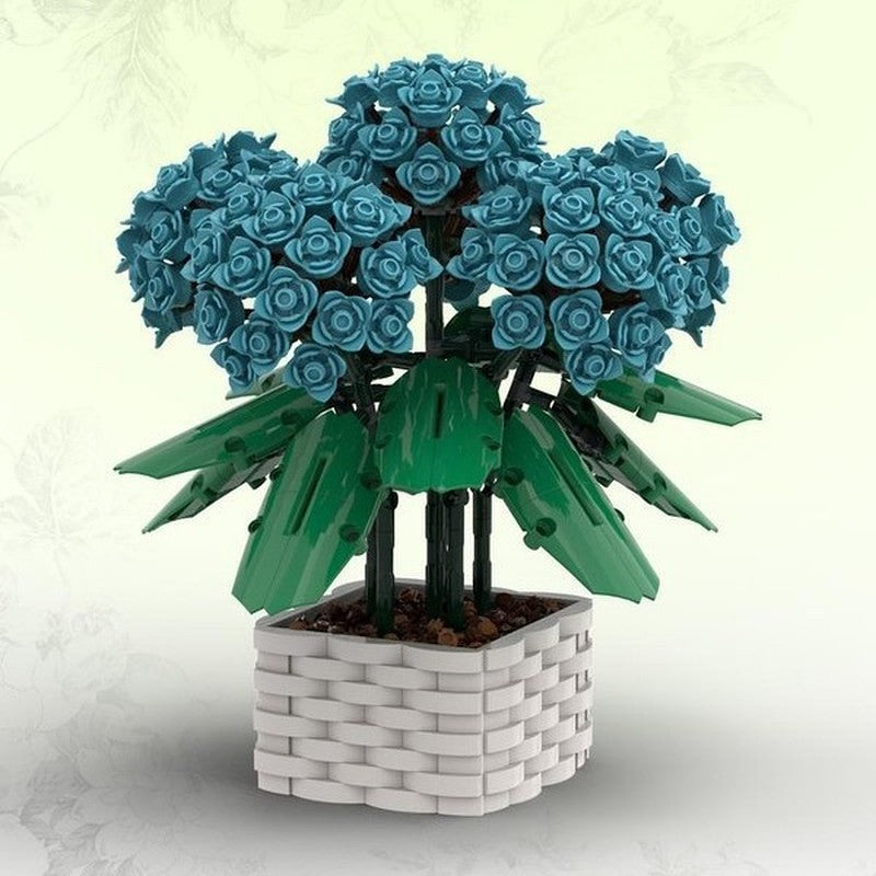 Hydrangea Flower MOC Building Kit | Botanical Display Model - 2