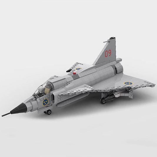 JA & AJ-37 Viggen Fighter Jet MOC Building Kit - 1