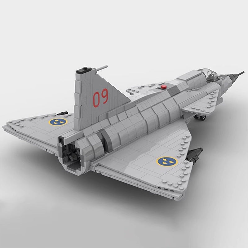 JA & AJ-37 Viggen Fighter Jet MOC Building Kit - 3