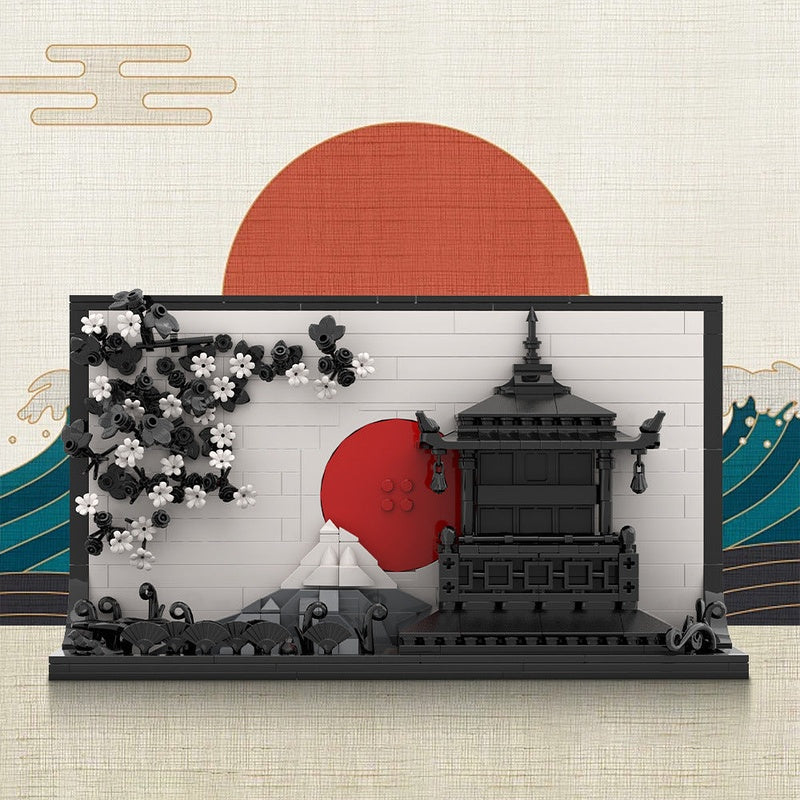 Japanese Art 3D Painting MOC Building Kit | Decorative Wall Display Model - 2
