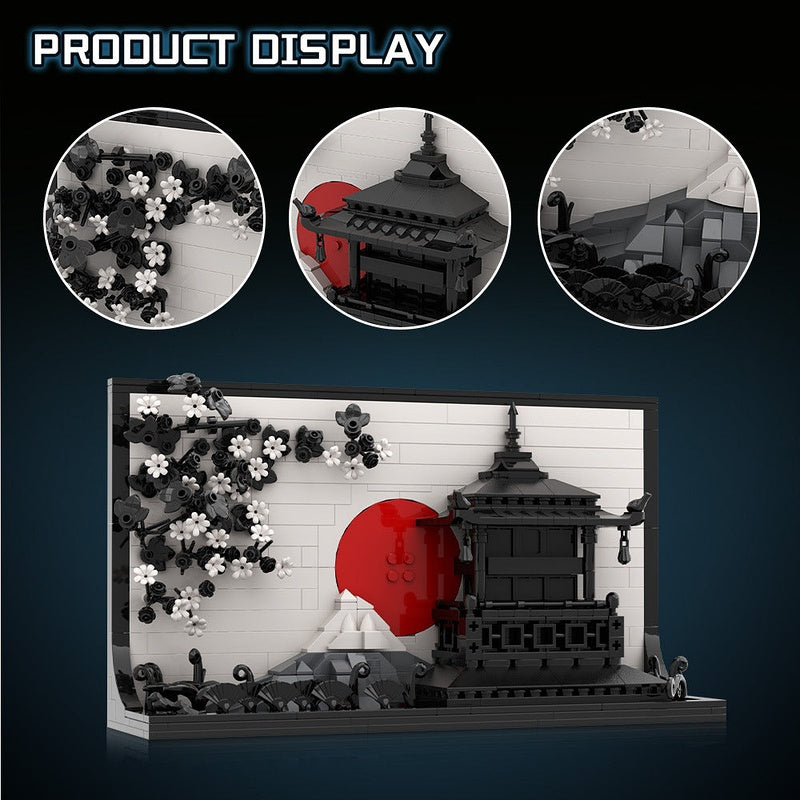 Japanese Art 3D Painting MOC Building Kit | Decorative Wall Display Model - 6
