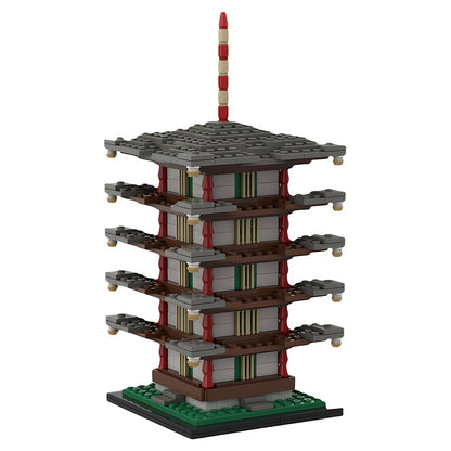 Japanese Five-Story Pagoda MOC Building Kit - 1