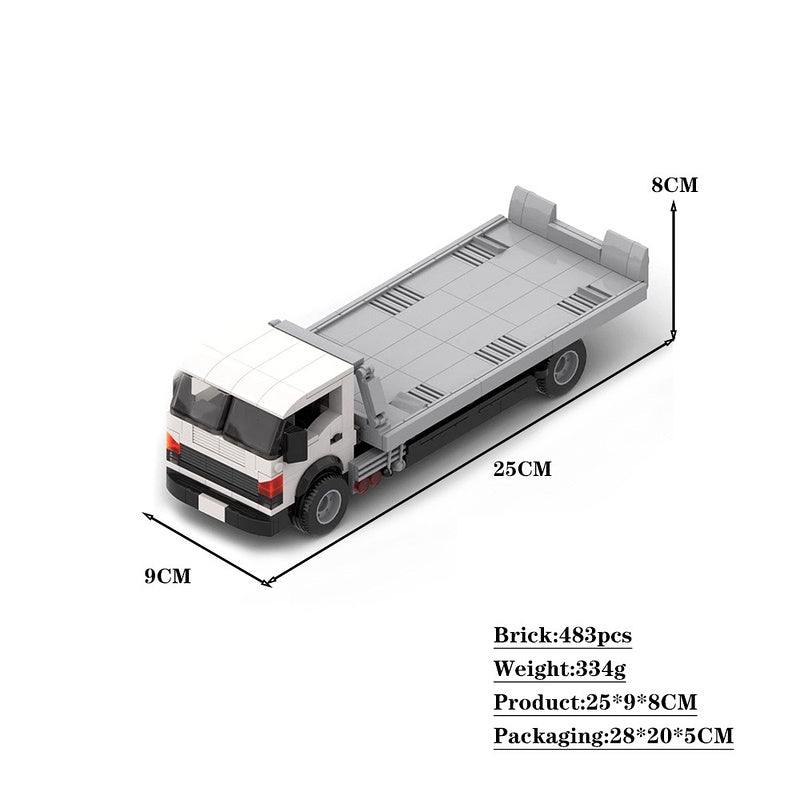 Japanese Flatbed Tow Truck Building Kit | LEGO-Compatible MOC - 4