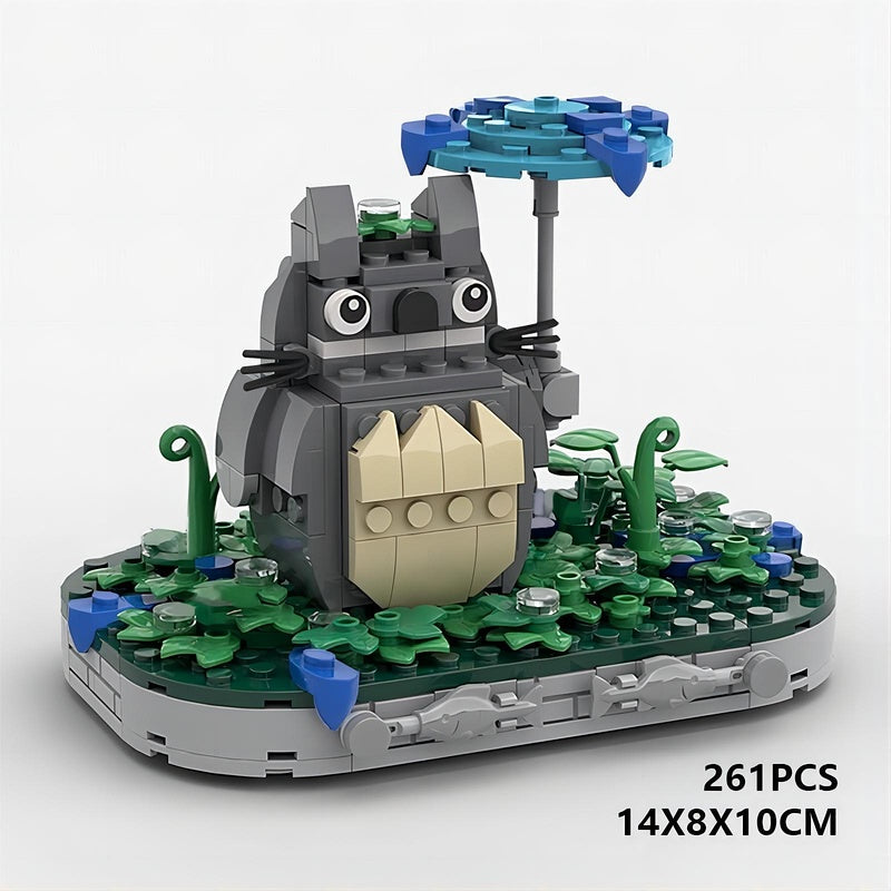 Japanese Forest Spirit with Umbrella Cinematic Diorama Building Kit | LEGO-Compatible MOC - 4