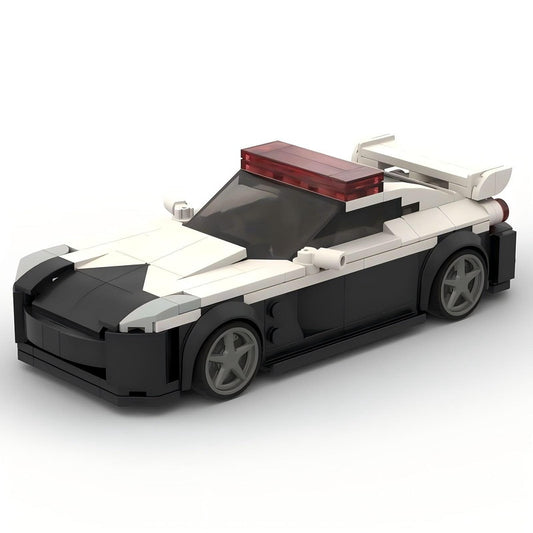 Japanese R35 Turbo Sports Car Police Cruiser Building Kit | LEGO-Compatible MOC - 1