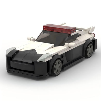 Japanese R35 Turbo Sports Car Police Cruiser Building Kit | LEGO-Compatible MOC - 2
