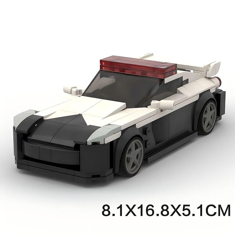 Japanese R35 Turbo Sports Car Police Cruiser Building Kit | LEGO-Compatible MOC - 6