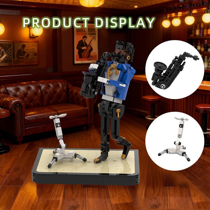 Jazz Saxophonist MOC Figure Building Kit | Music Performance Display Model - 5