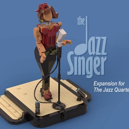 Jazz Singer MOC Building Kit | Vocalist Character & Modular Stage - 4