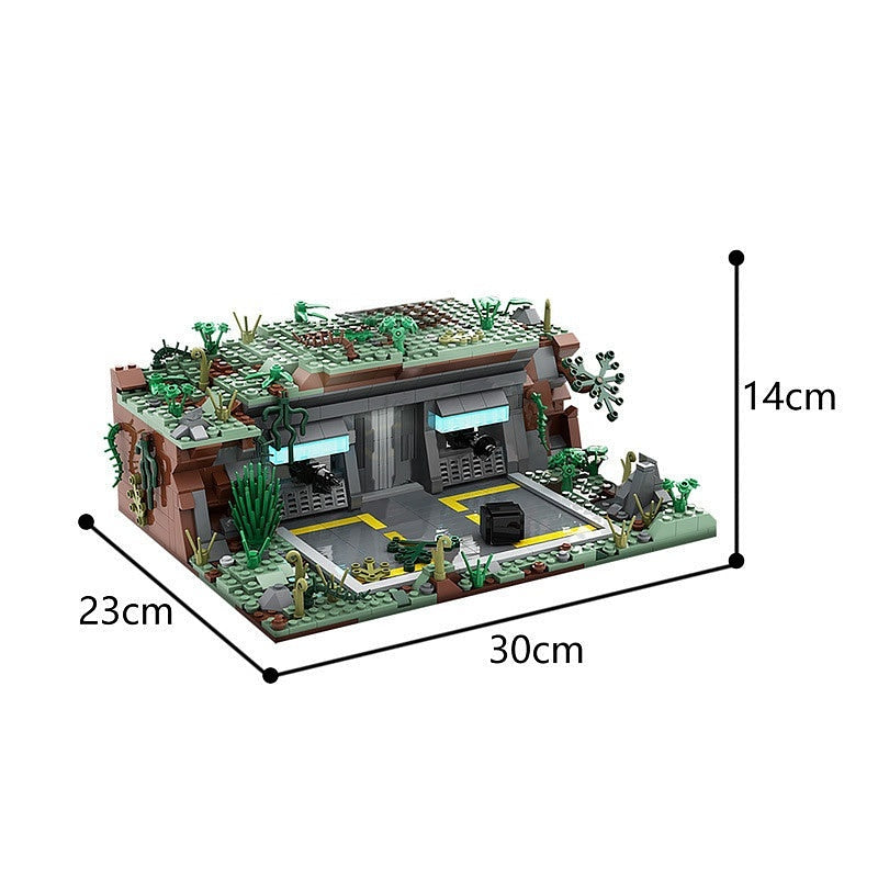 Jungle Planet Outpost MOC Building Kit | Sci-Fi Base Diorama - 2
