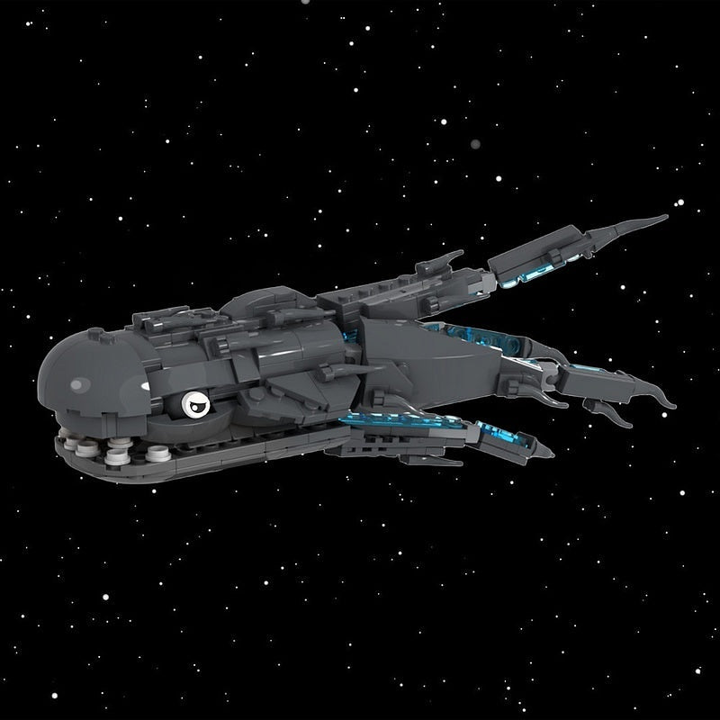 Large Space Whale Creature MOC Building Kit | Cosmic Alien Animal Figure - 5