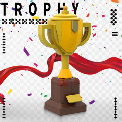 Large Yellow Trophy MOC Building Kit | Award Display Sculpture - 2