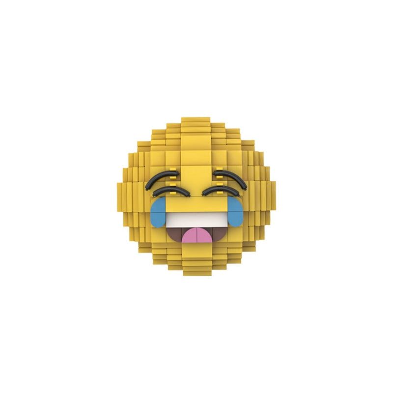 Laughing Emoji Style MOC Building Kit | Fun Art Display Model - 3