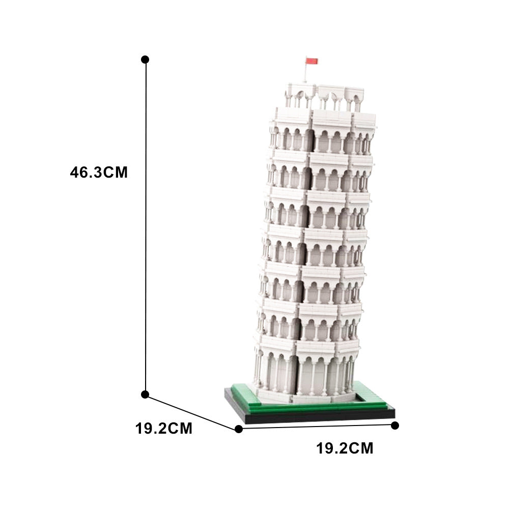 leaning tower of pisa building kit | lego compatible moc - 3