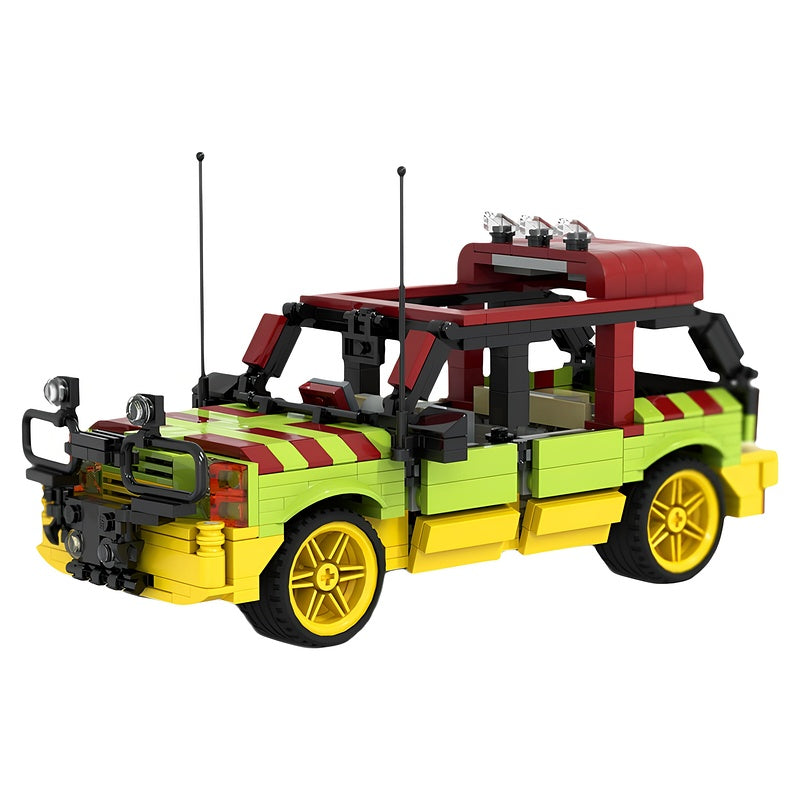 Lime Green Expedition SUV With Roof Lights MOC Building Kit - 1