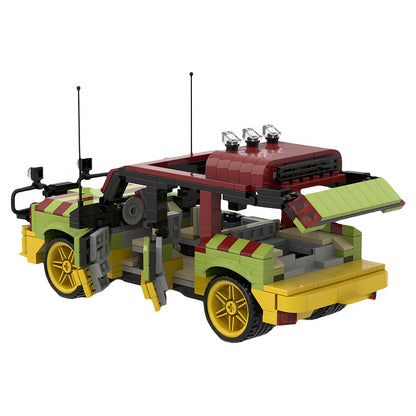 Lime Green Expedition SUV With Roof Lights MOC Building Kit - 2