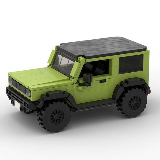 Lime Green Mini 4x4 Off-Road Vehicle Building Kit | LEGO-Compatible MOC - 1