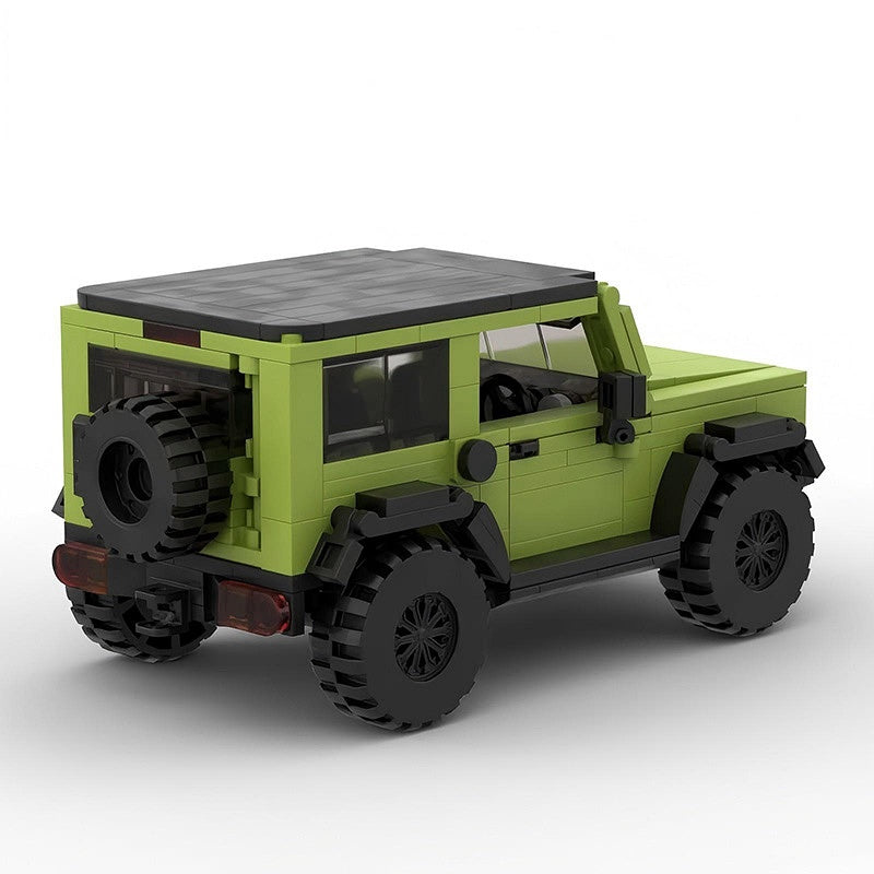 Lime Green Mini 4x4 Off-Road Vehicle Building Kit | LEGO-Compatible MOC - 2