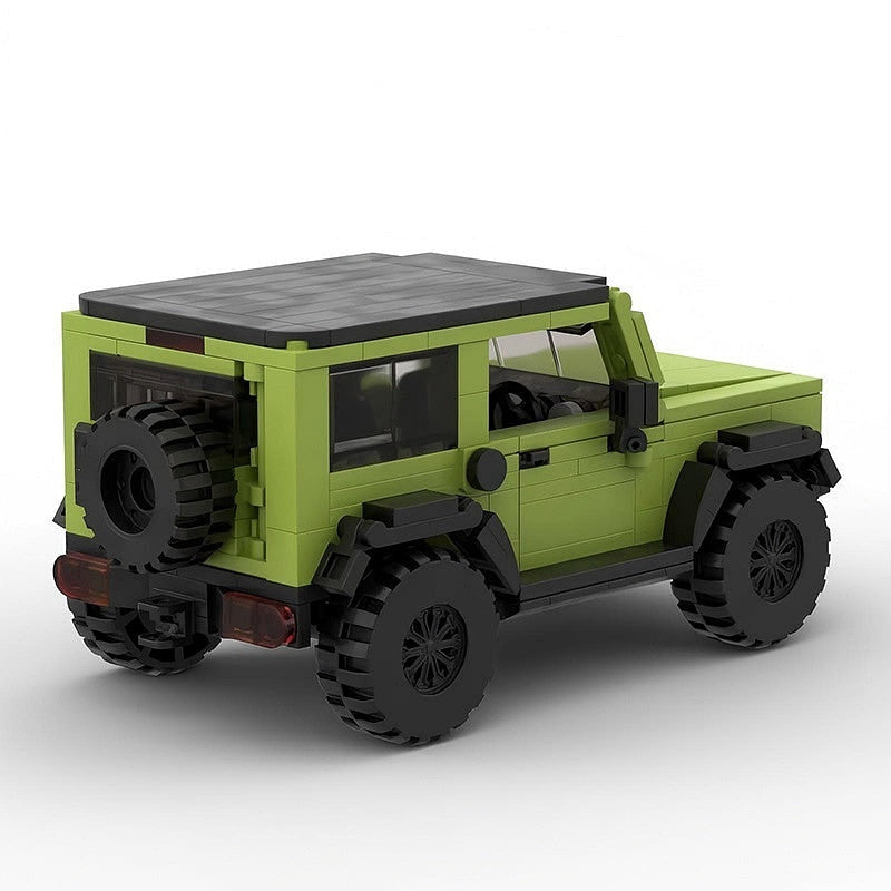 Lime Green Mini 4x4 Off-Road Vehicle MOC Building Kit - 2