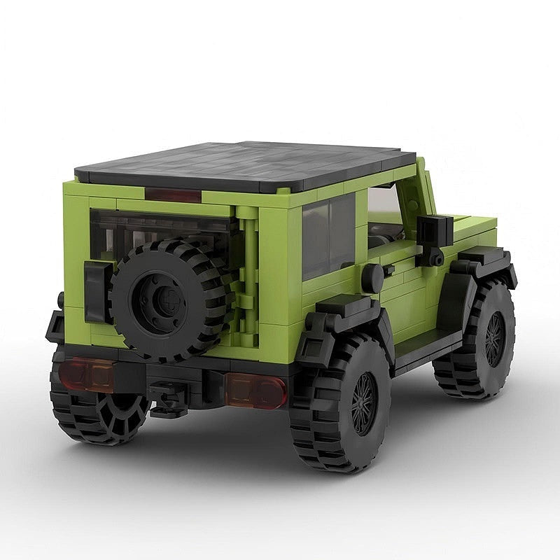 Lime Green Mini 4x4 Off-Road Vehicle MOC Building Kit - 3