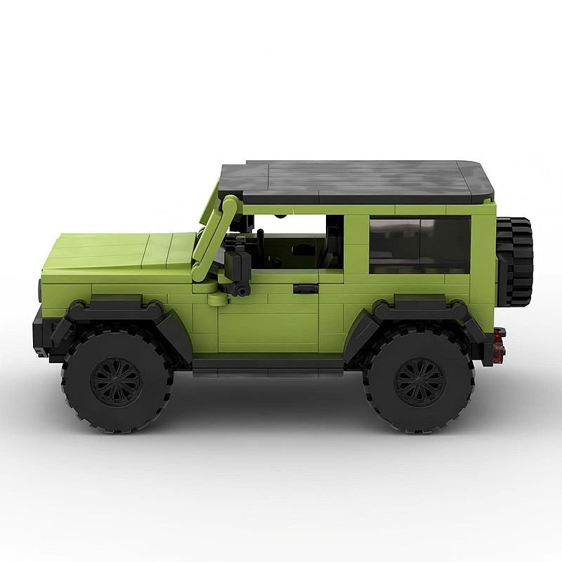 Lime Green Mini 4x4 Off-Road Vehicle MOC Building Kit - 4