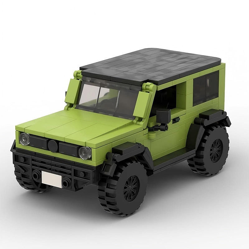 Lime Green Mini 4x4 Off-Road Vehicle MOC Building Kit - 5