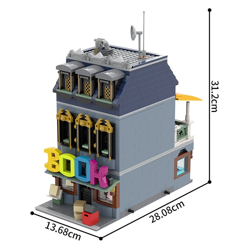 Little Bookshop MOC Building Kit | Cozy Street Architecture Model - 5