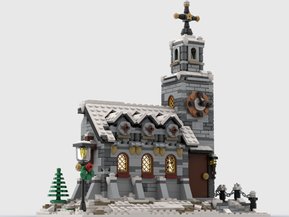 Little Winter Church Building Kit | LEGO-Compatible MOC - 2