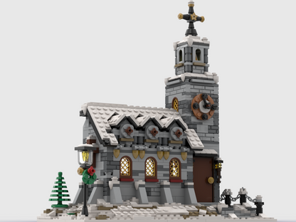 Little Winter Church Building Kit | LEGO-Compatible MOC - 2