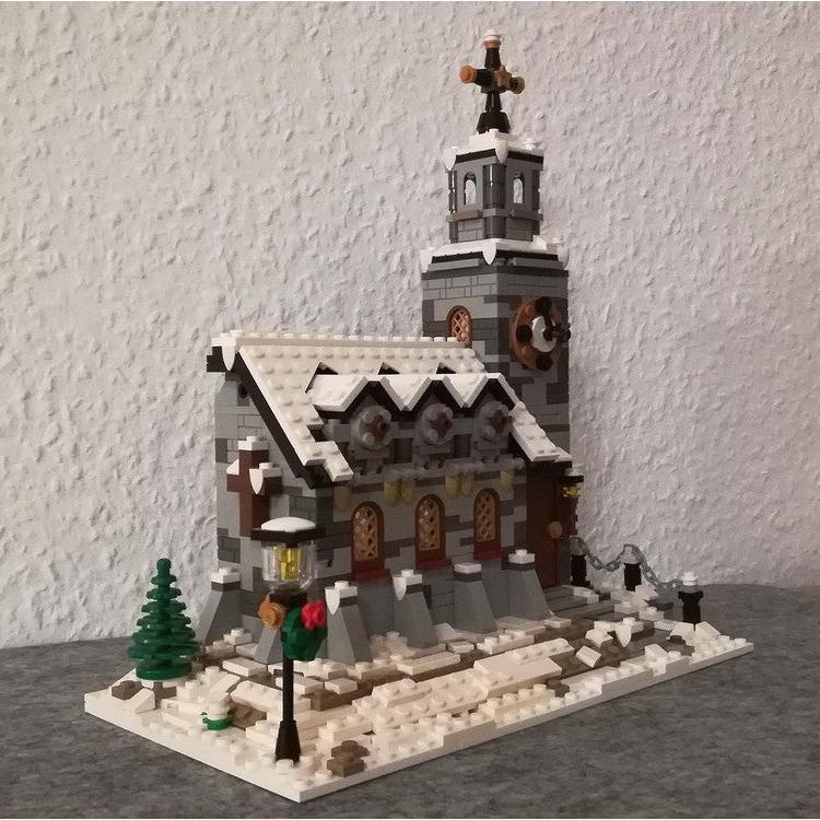 Little Winter Church Building Kit | LEGO-Compatible MOC - 5