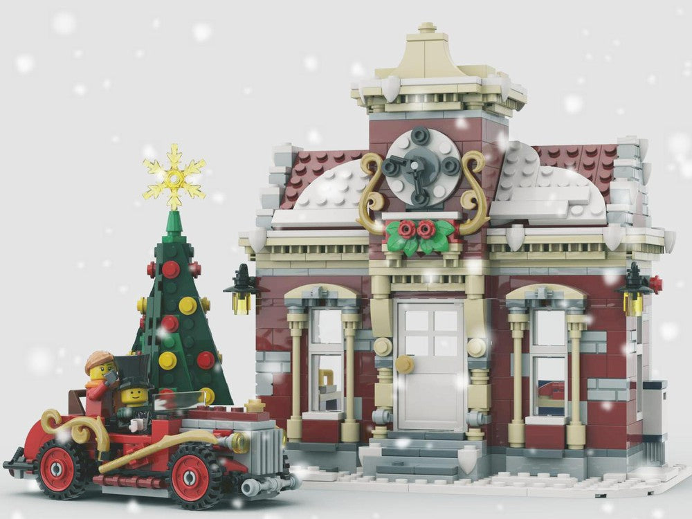 Little Winter Town Hall Building Kit | LEGO-Compatible MOC - 4