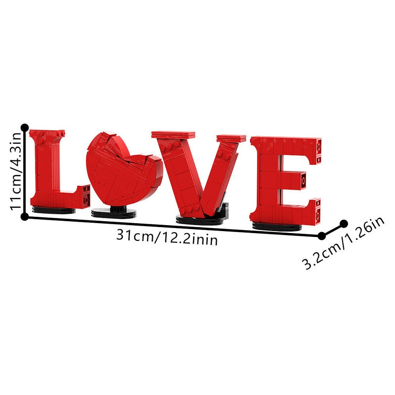 Love Lettering MOC Building Kit | Romantic Valentine Display Decoration - 4