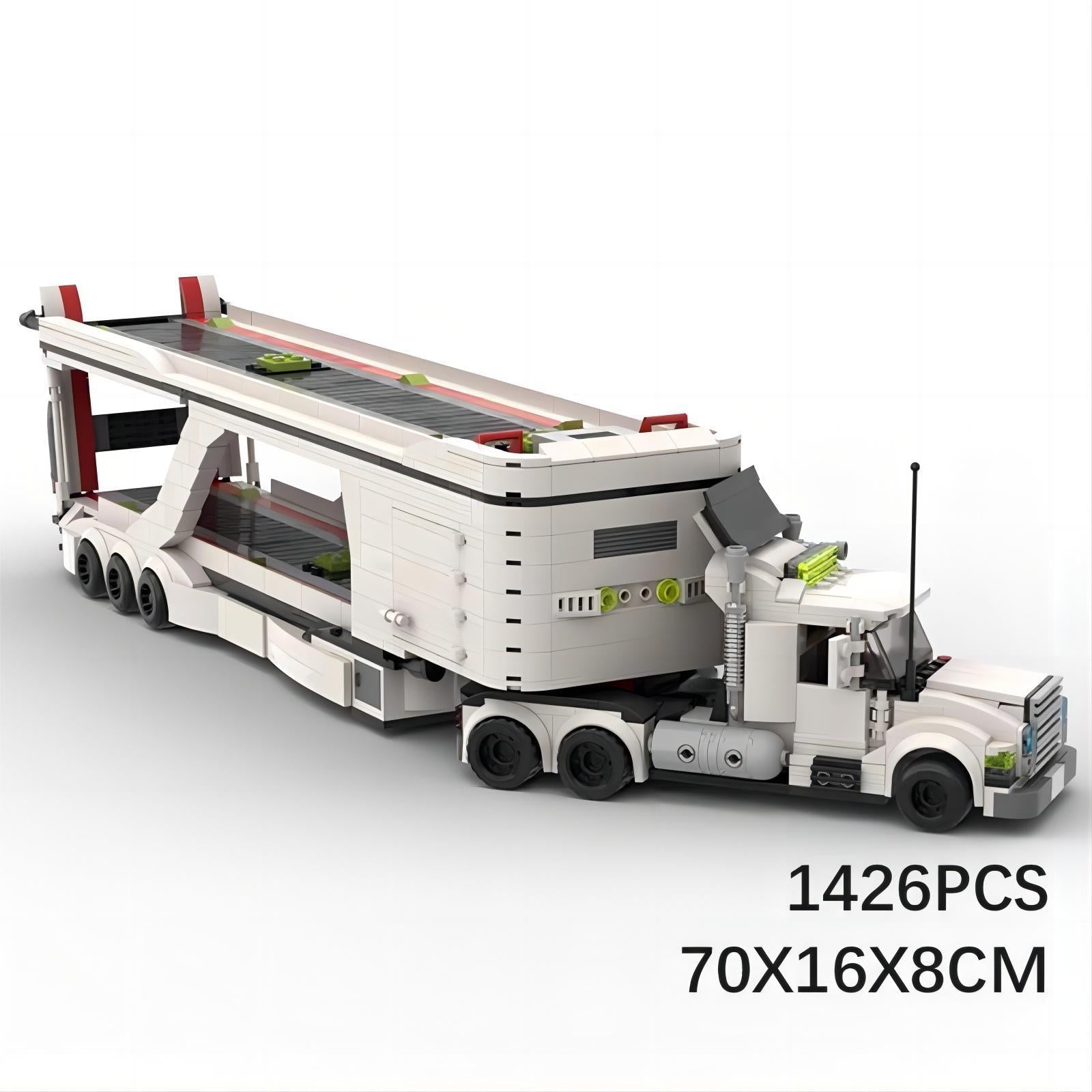 LT 3 Car Transport Big Rig Truck Building Kit | LEGO-Compatible MOC - 5